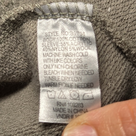 Vintage Havana Army Green Cable Knit Distressed Oversized Cardigan Sweatshirt - Picture 7 of 9